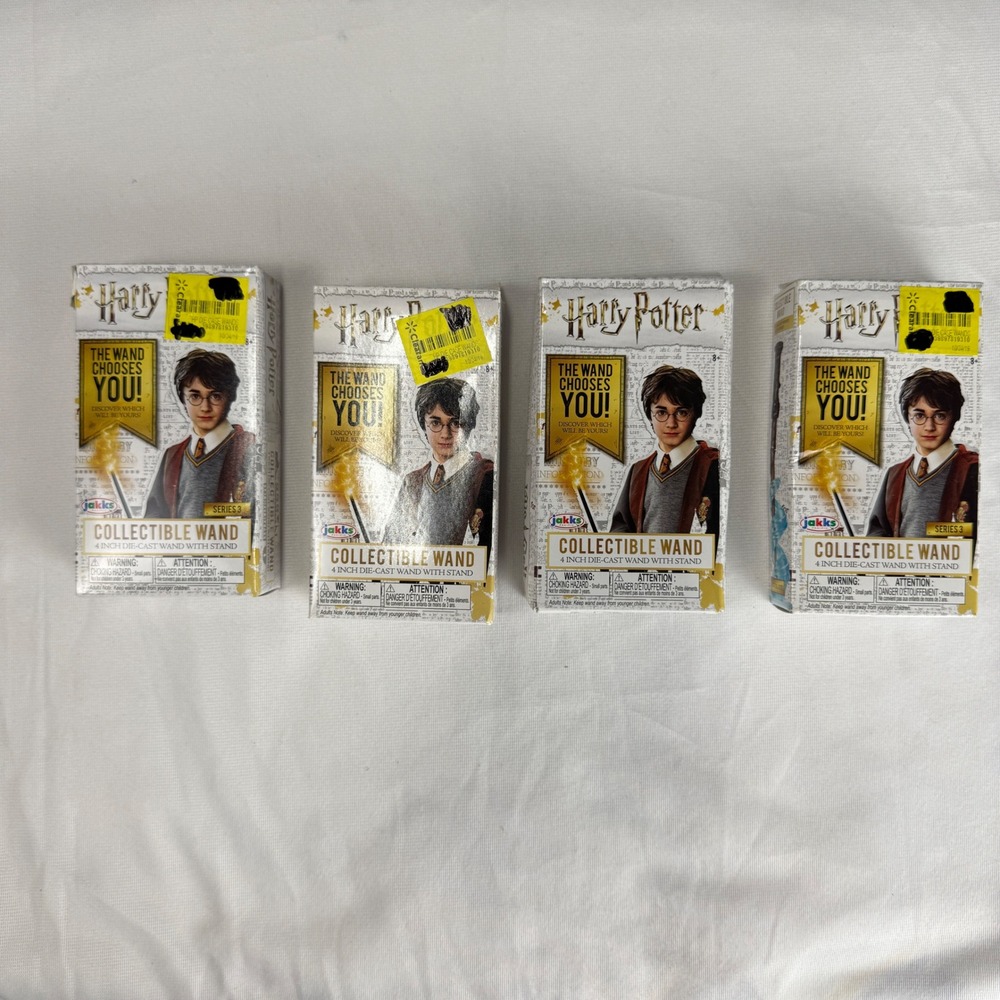 Jakks Pacific Harry Potter Series 3 Die-Cast‎ 4 Inch Collectible Wands Set of 4